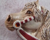 OOAK Carousel horse art pin - Peppermint