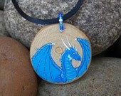 Blue Dragon Painted Pendant