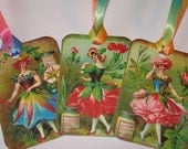 CO-189-Gift Tags Vintage Flower Fairy Set of 6 Different Images