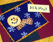 Let it Snow Blank Holiday Card with Snowman