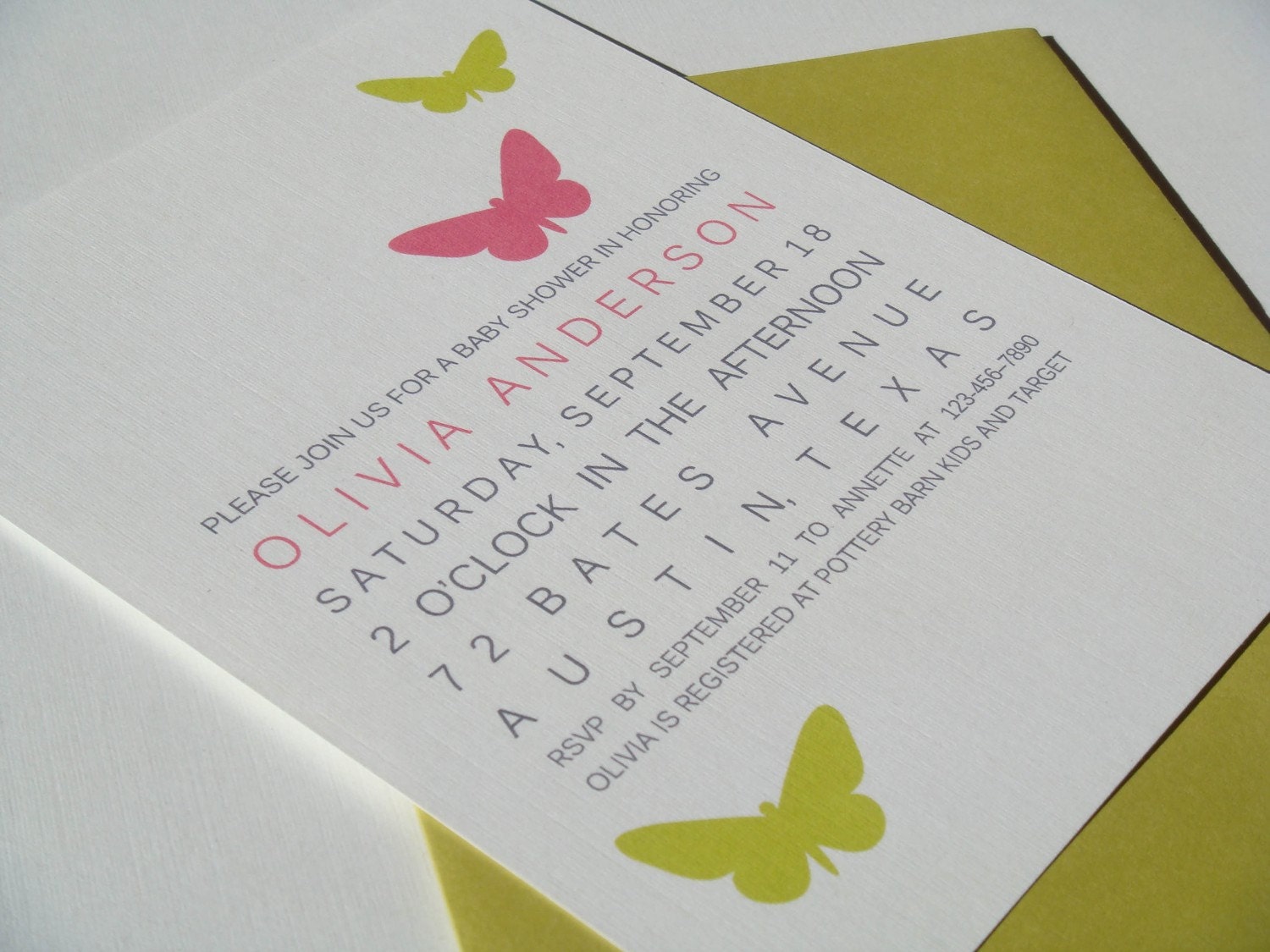 Butterfly Shower Invitations - Choose Your Colors