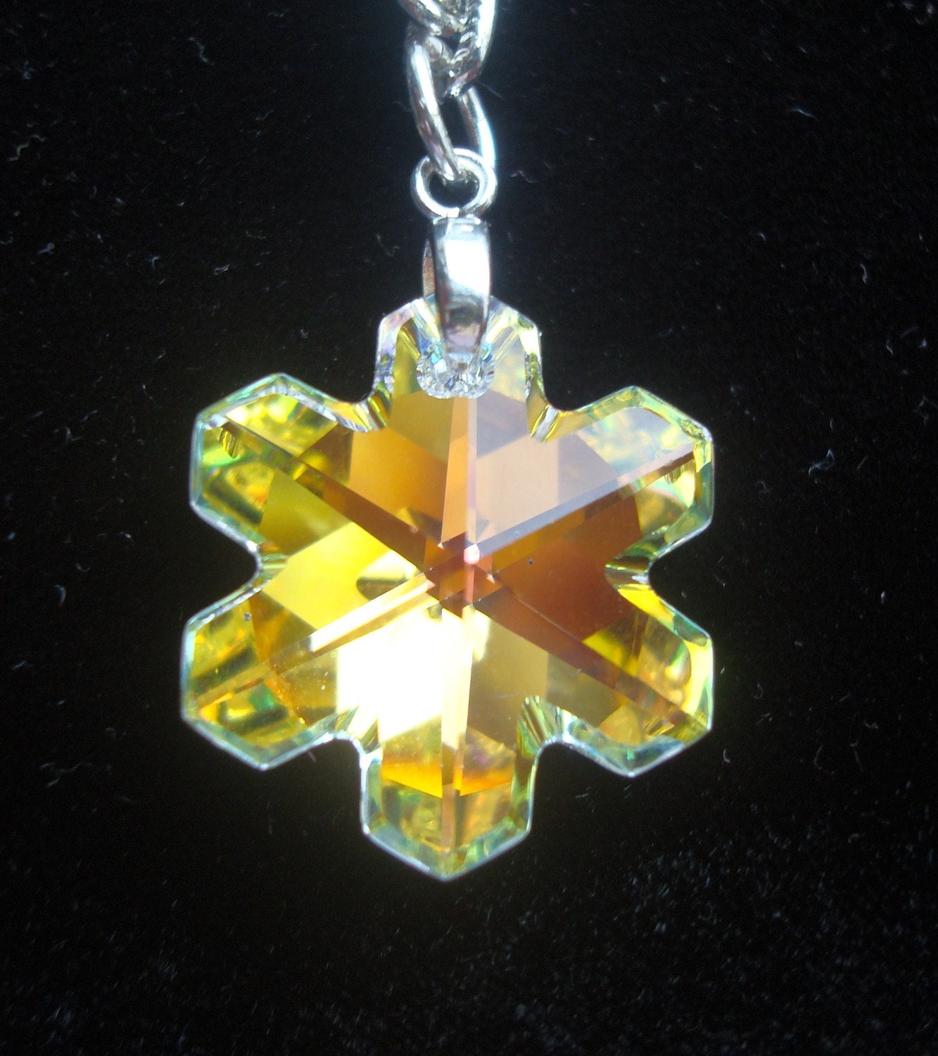 Necklace Pendant  Swarovski Crystal AB crystal snowflake