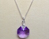 Stylish Crystal Blue Violet Necklace