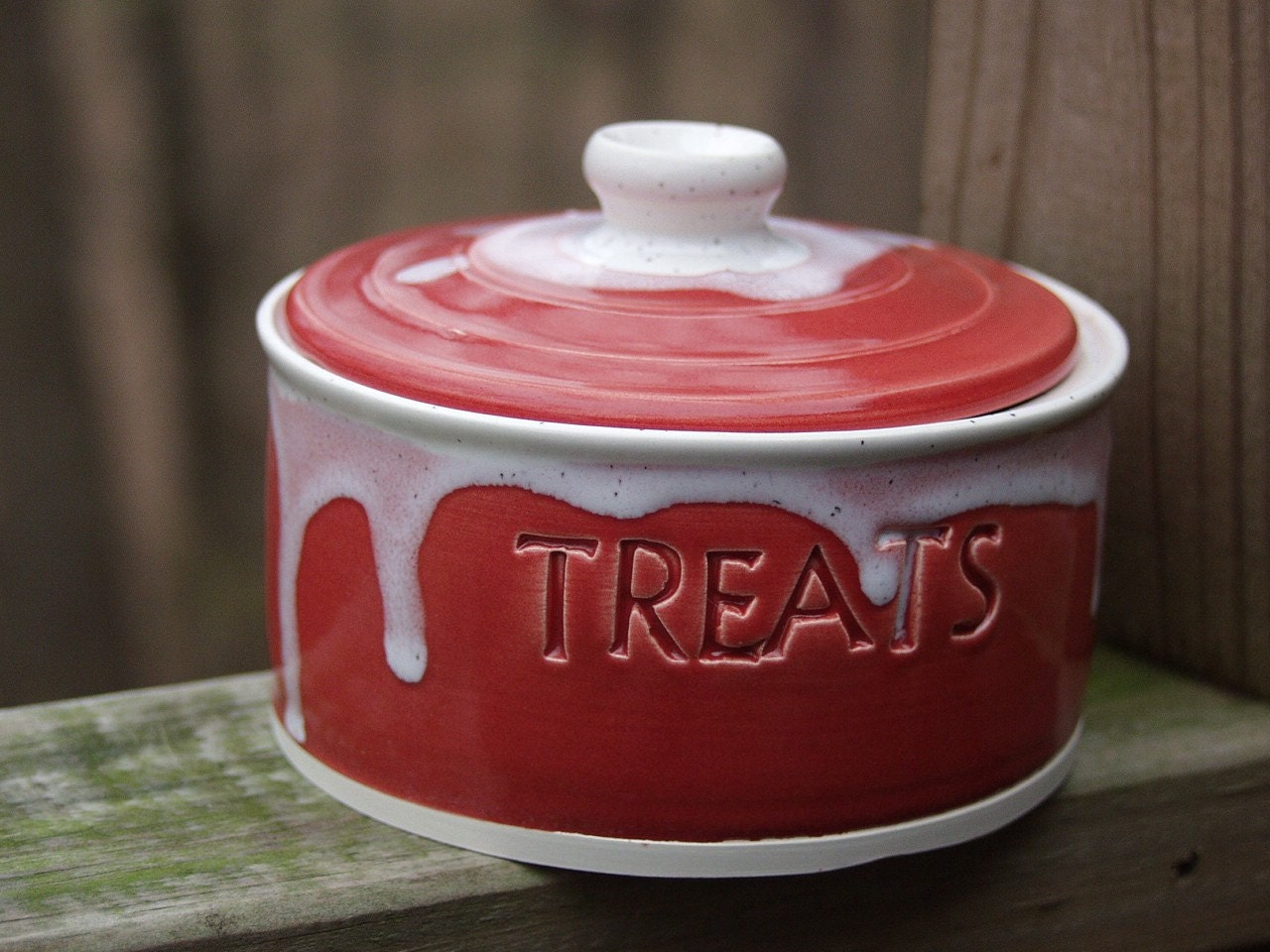 Valentine Red and White Treat Jar
