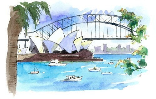 Watercolor Sydney Opera House