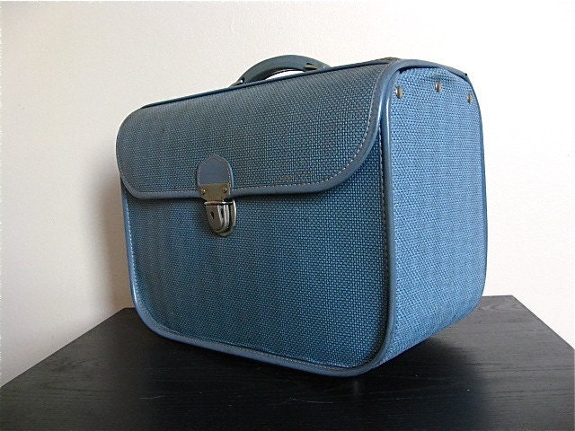 Vintage Blue Amelia Earhart Small Suitcase.