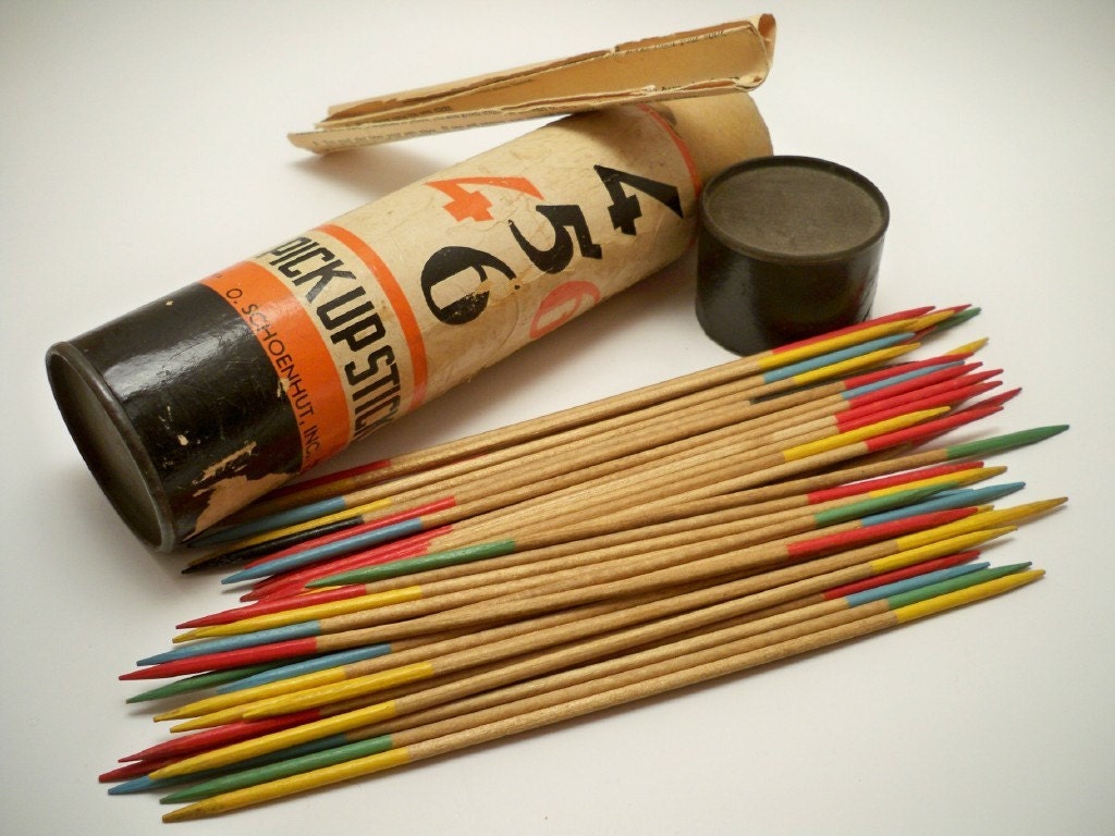 Vintage Wooden 456 Pick Up Sticks Toy