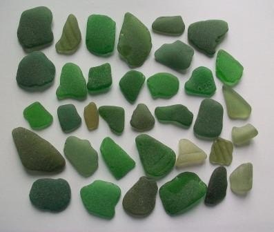 Scottish Sea Glass - Green Craft Quality Sea Glass (457)