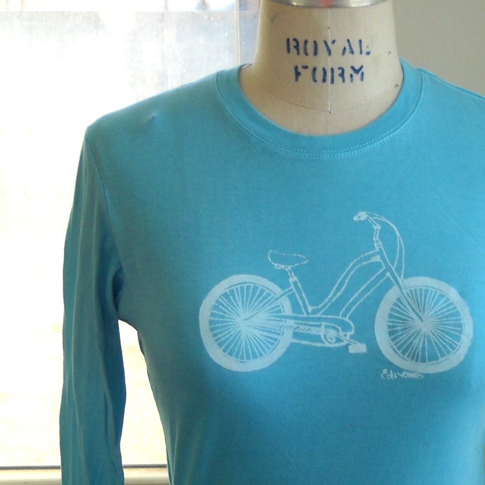 Long Sleeved Cruiser Bicycle Tee pick your size and colors