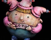 Sweet Love Jester Valentine sculpture/ free shipping