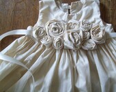 Roses ... Natural Flower Girl Dress Custom Made