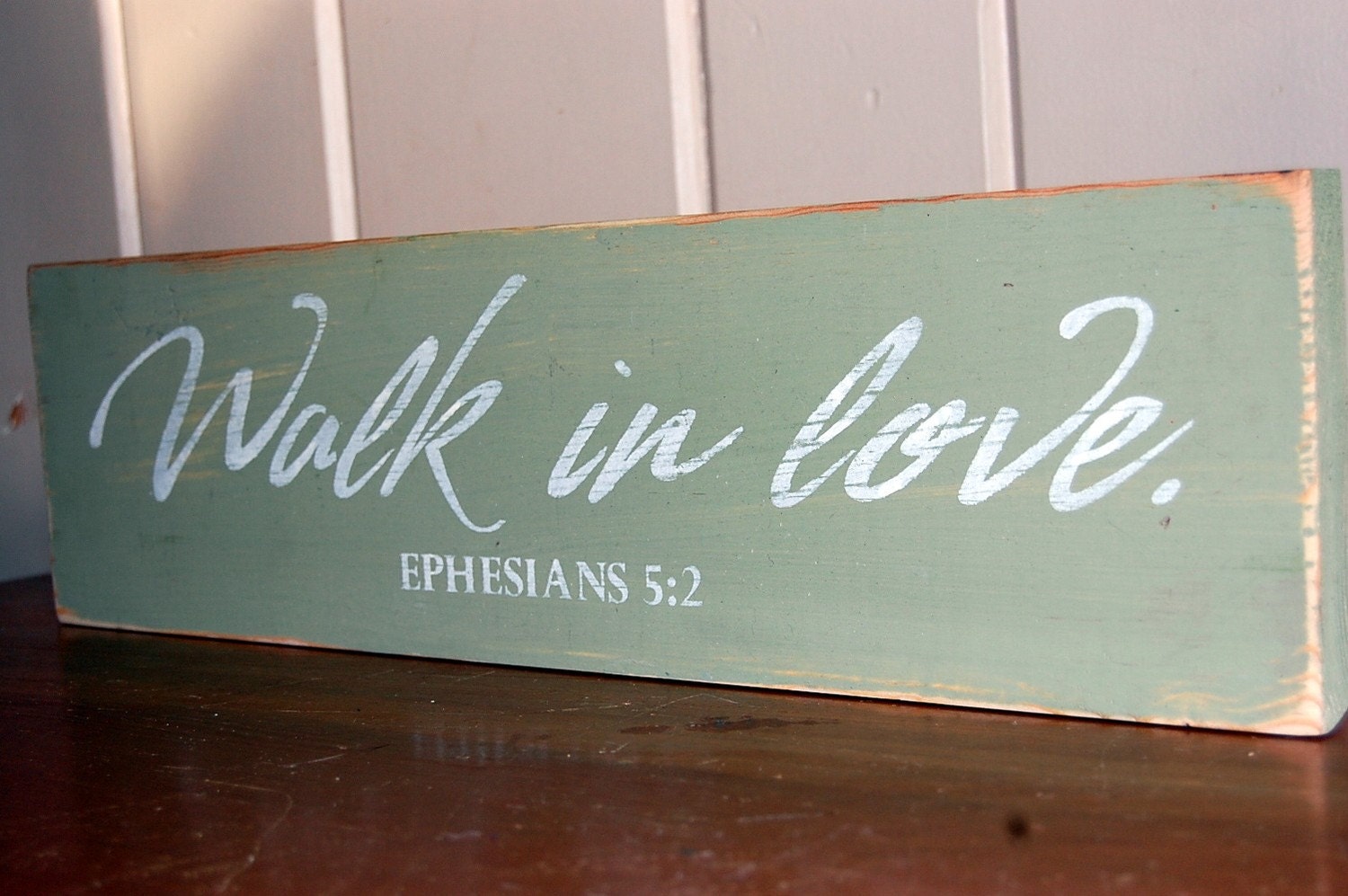 walk in love ephesians 52 distressed wood