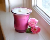 Made to Order Soy Candle: Pink Vintage Inspired Glass