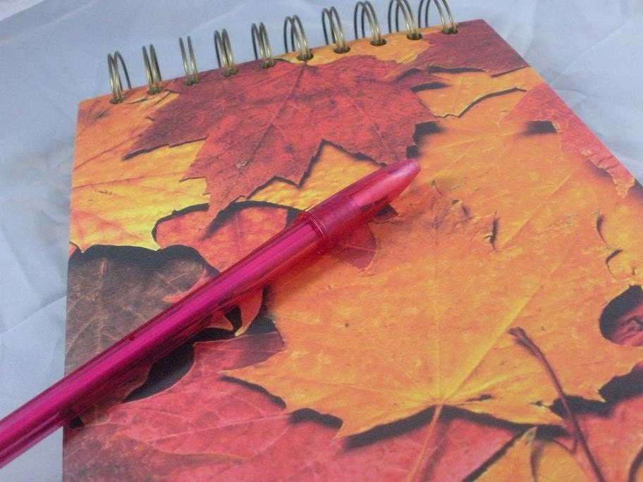 Notebook, leaf print notebook, banana paper notebook, treefree paper notebook