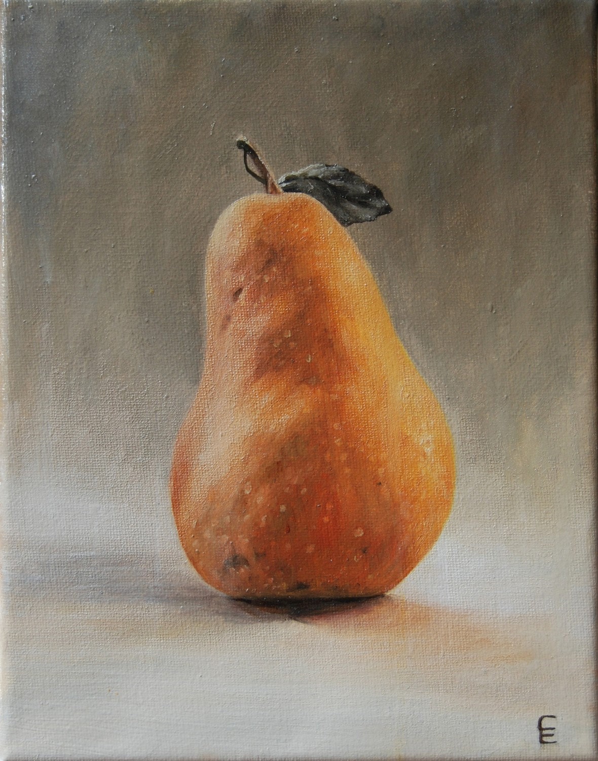Pear  Original Oil Painting by Claire Elan - 10x8