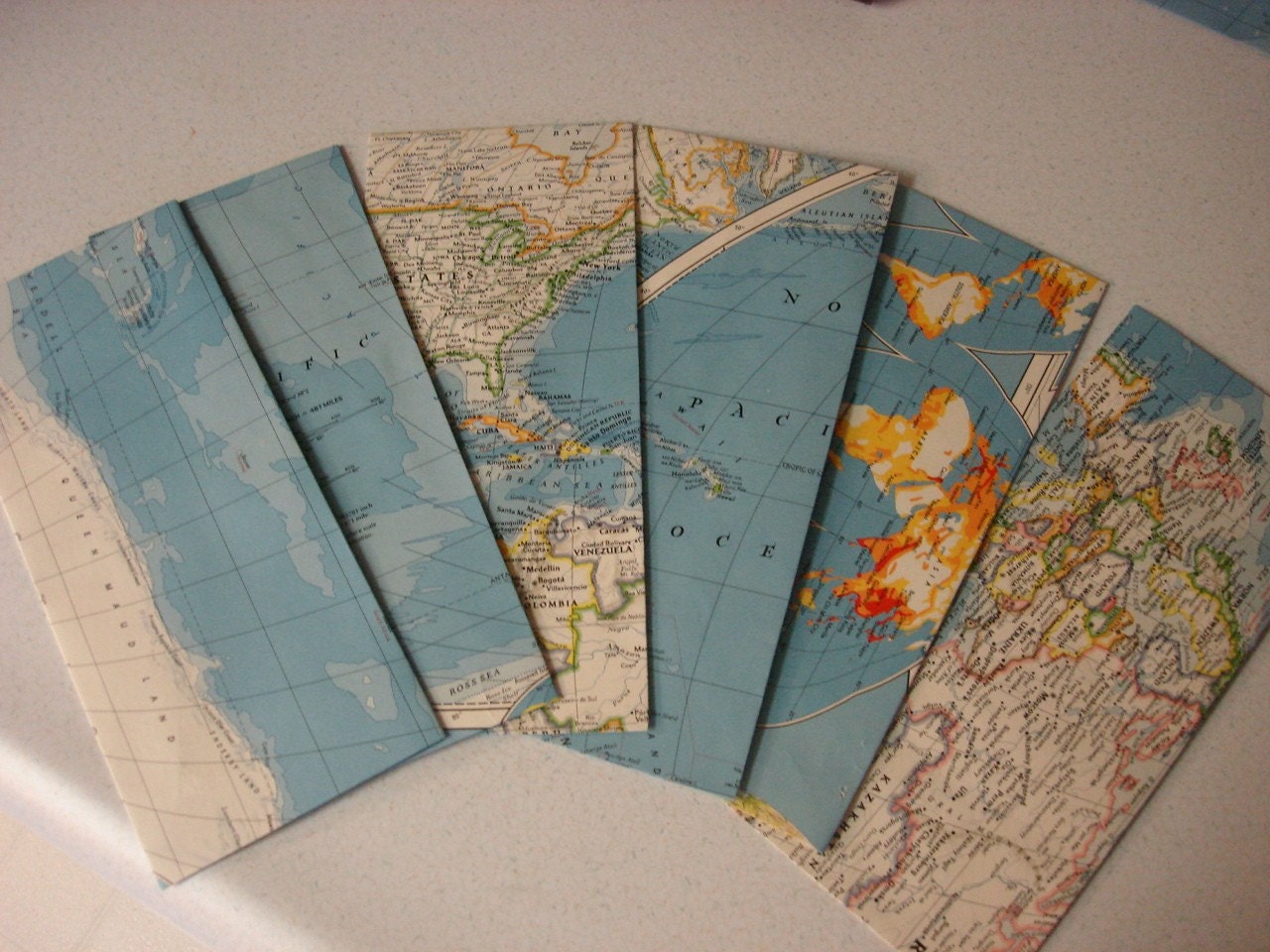 Physical or Political Map Envelopes