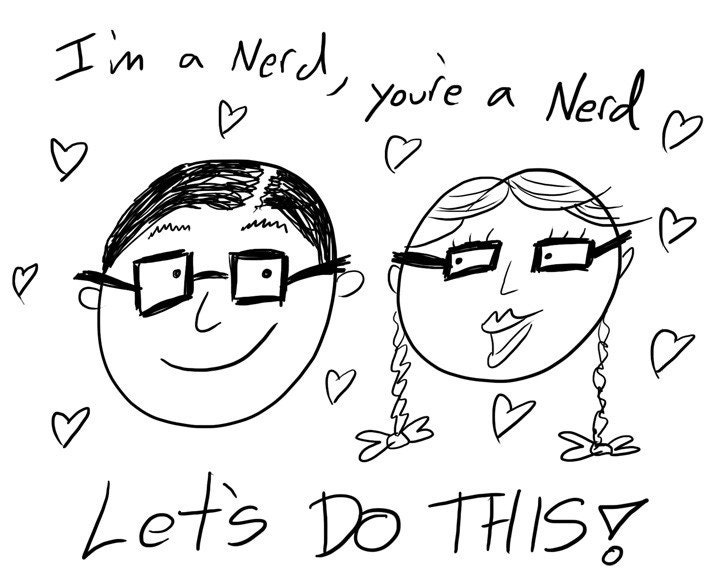 Nerd Nerd Nerd Nerd Nerd Nerd-Hand Drawn Nerdy Greeting Card