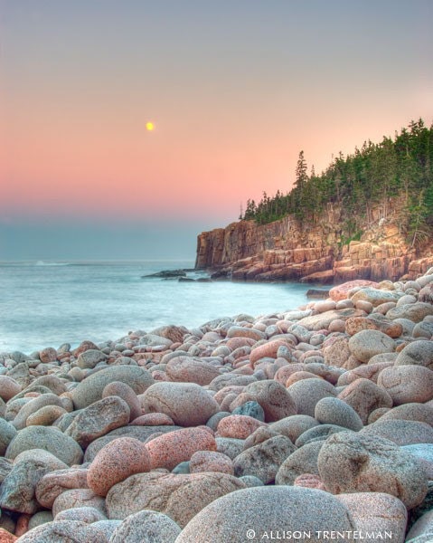 Moonrise - 8x10 Maine Landscape Photography Print - Wall Art