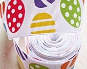 Bright Primary colored Easter Eggs 1.5"  grosgrain ribbon