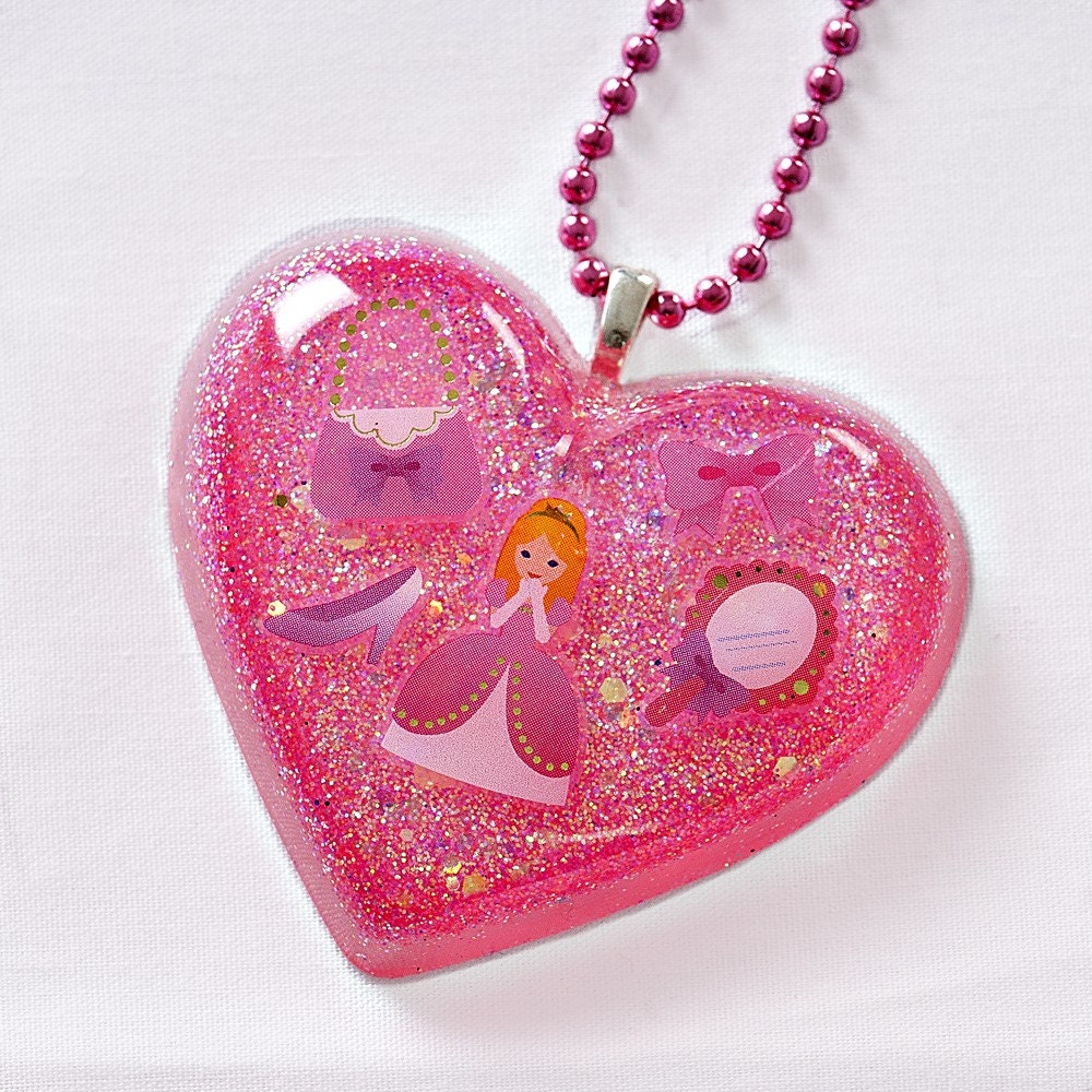 Pink Princess Lolita Heart Necklace Pendant