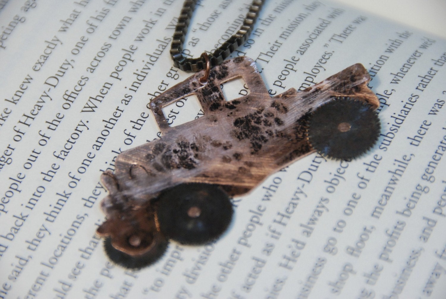 Keep on Truck'n Antique Watch Part Necklace