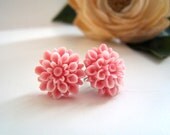 the pink chrysanthemum stud earrings.
