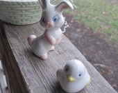 Ceramic Easter Basket with Bunny and Chick