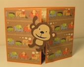 Monkey Happy Birthday Peek a Boo Card