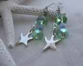 earring green starfish beach