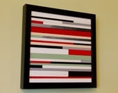 Modern Abstract Wood Sculpture Wall Unique, Original, Framed, Painting, 7" x 7"