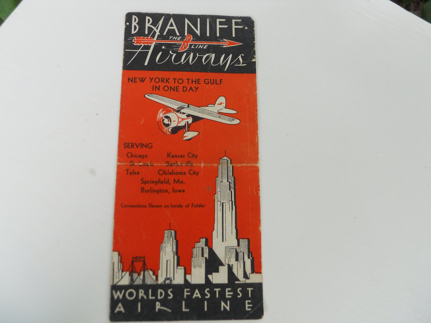 1932 Braniff Airways Timetable   TREASURY ITEM