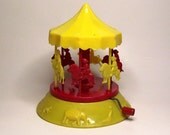 Rare Vintage Toy Plastic Carousel Mary Go Round c. 1940s