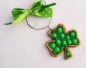 Lucky Clover Ornament Royal Iced Sugar Cookie Paper Clay