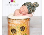 Newborn Beanie Hat with Button Photography Prop FREE SHIPPING