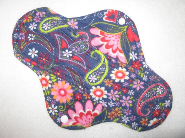 Blue floral 10 inch cloth menstrual pad