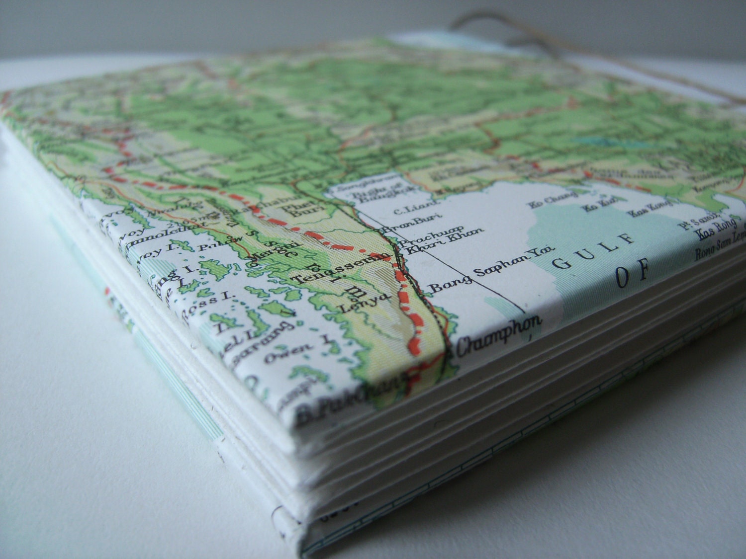 Vintage map travel journal / scrapbook / notebook - South East Asia