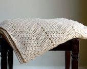 Vintage Handmade Crochet Throw Blanket