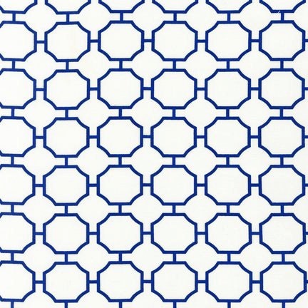 Robert Kaufman Good Life Collection, Lattice in Blue by Wooster and Prince Papers, 1 yard listing