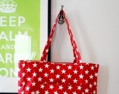 Large Red Canvas Star Shopper