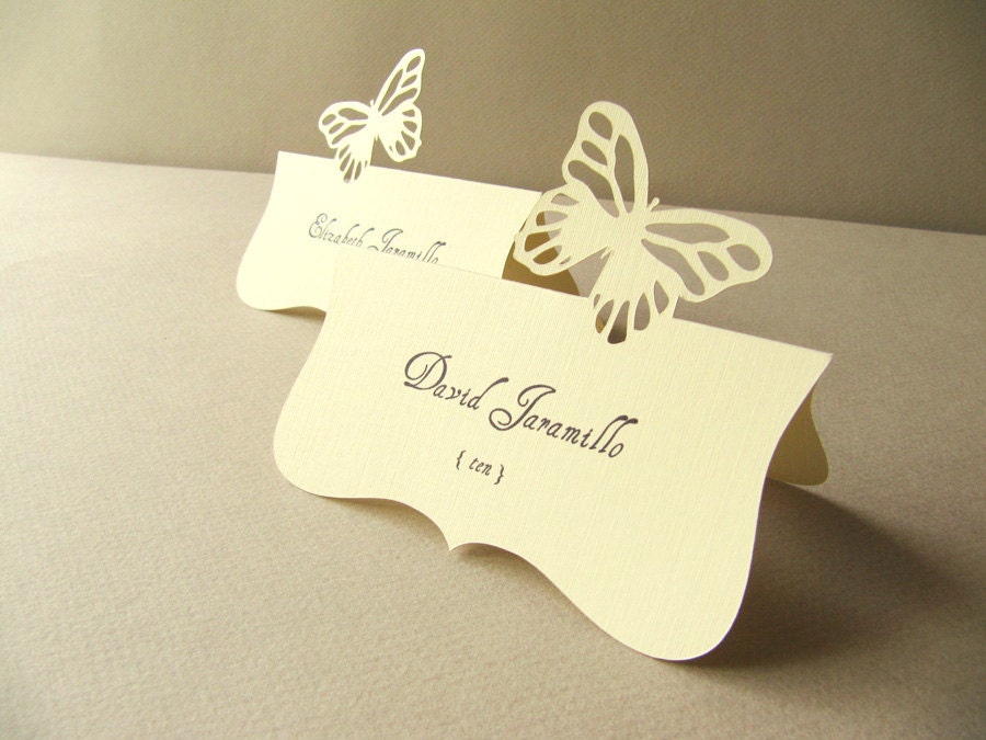Butterfly Die Cut Seating Name Card/Place Card, Guest names printing included