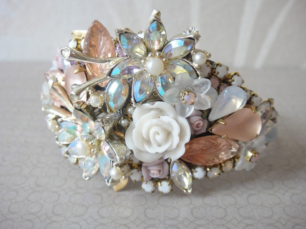 Romance from days gone by chrystal statement bridal cuff