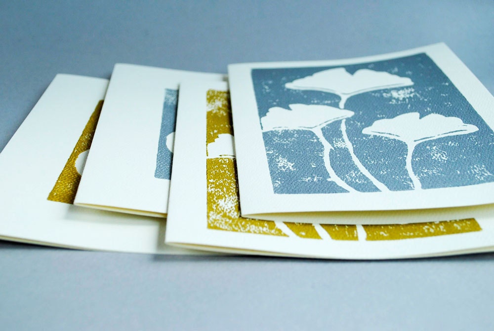 Four Silver and Gold Special Occasion Wedding or Anniversary Notecards