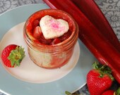 Strawberry Rhubarb Pie in a Jar, Perfect for Showers, Weddings and Birthdays
