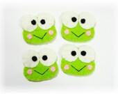 Set of 4 pcs Keroppi Frogs - Handmade Felt Appliques