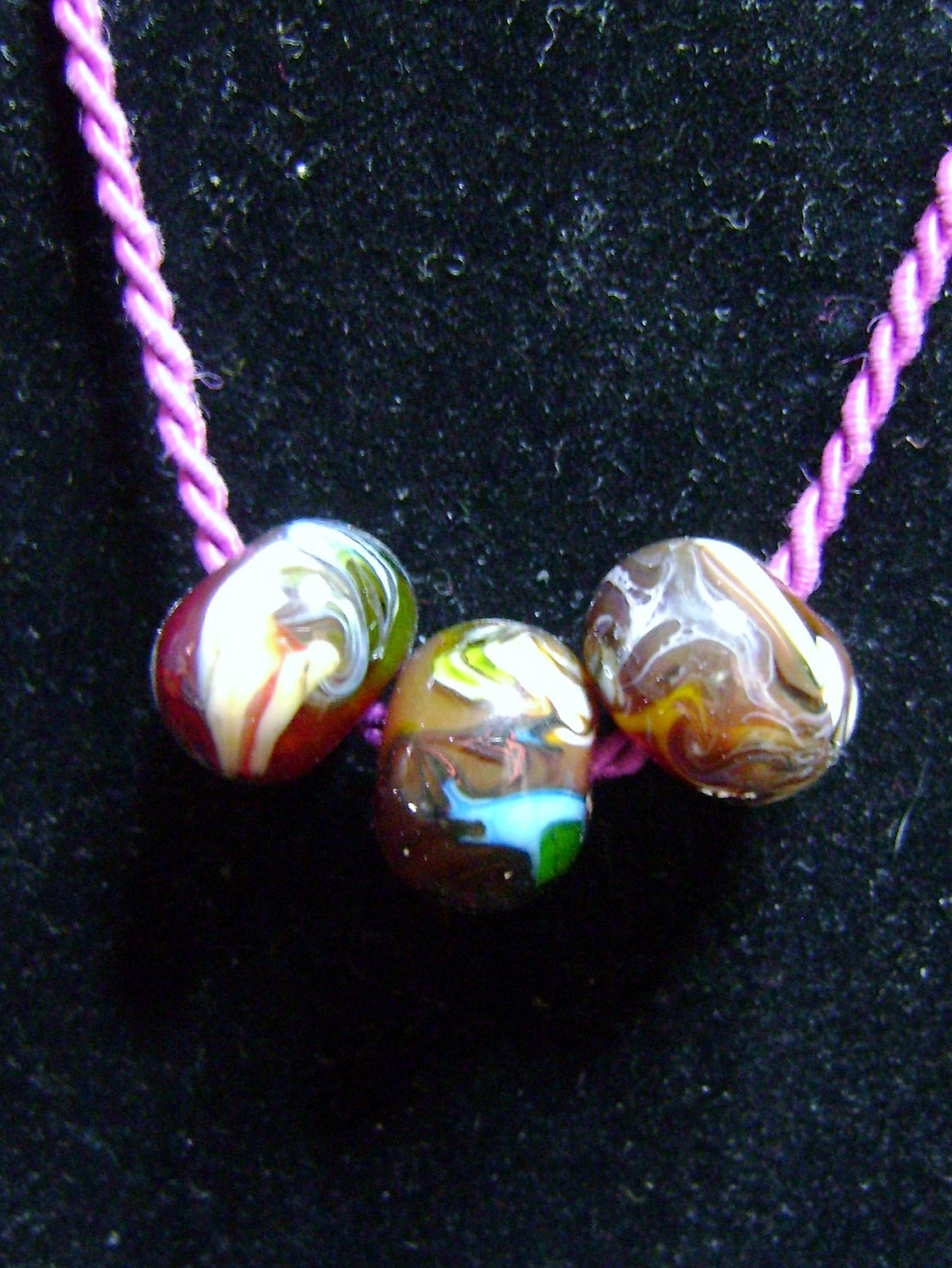 Handmade Swirl Glass Lampwork Beads By LMOwens