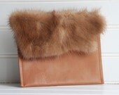 Vintage Leather & Mink Wallet