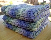 Handmade Crochet Grape Harvest Dishcloths, Set of 3
