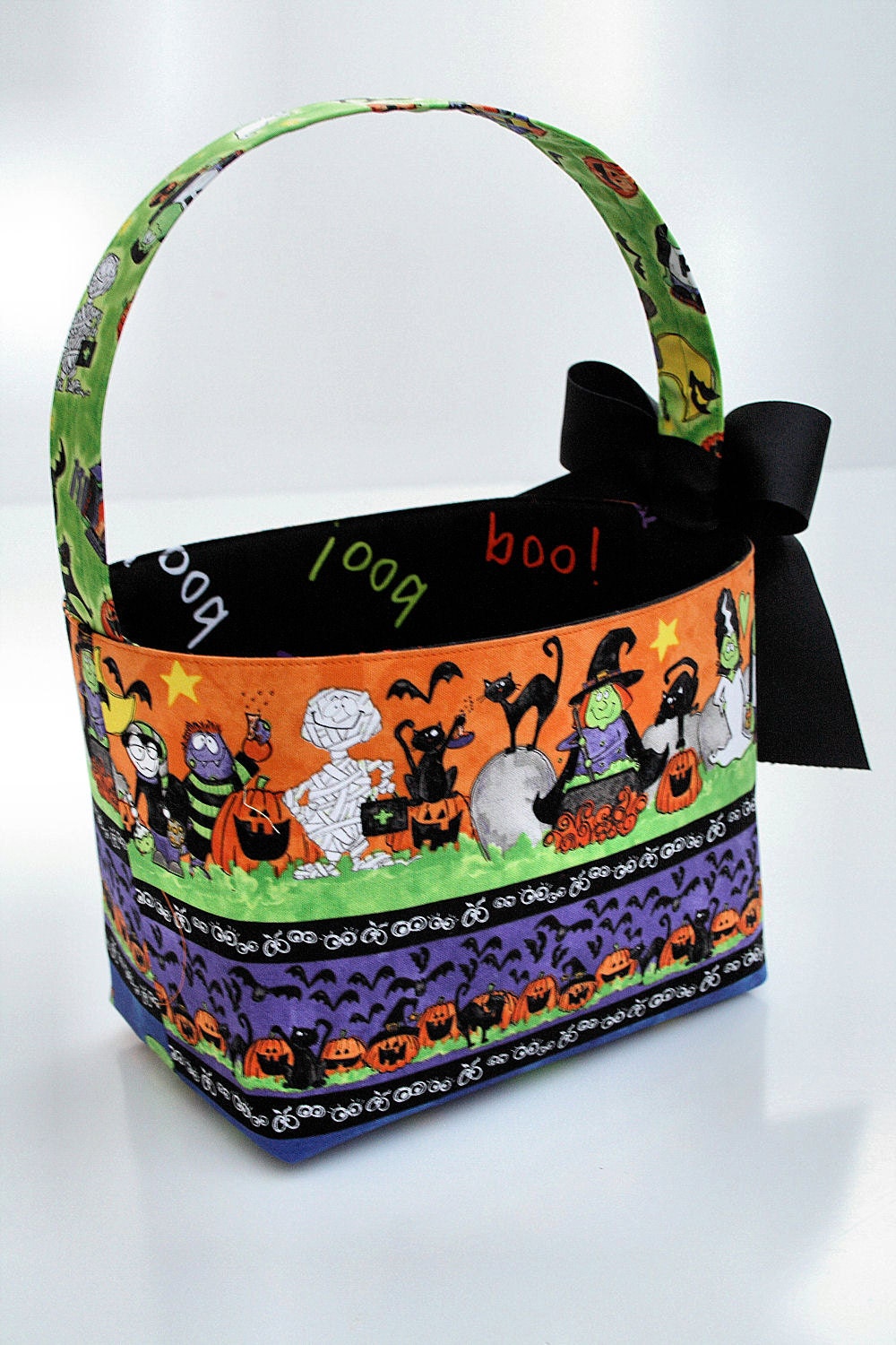 Custom Boutique Halloween Trick or Treat Basket Candy bucket