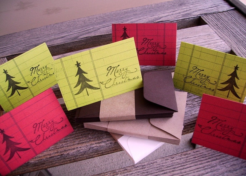 Holiday Mini Enclosure Cards, Place Cards, Holiday Tags with Envelope Choice