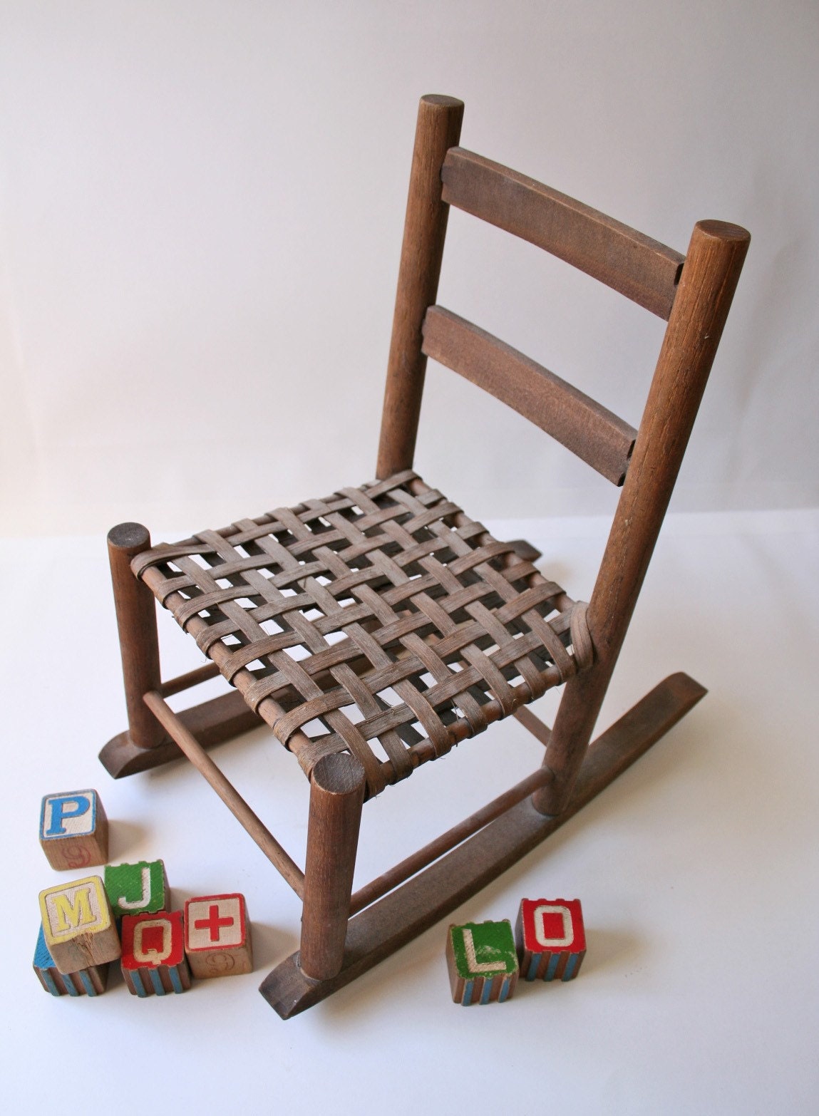 vintage miniature wooden rocking chair